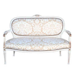 Painted and Parcel Gilt Louis XVI Settee