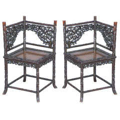 Pair of Rosewood Corner Chairs