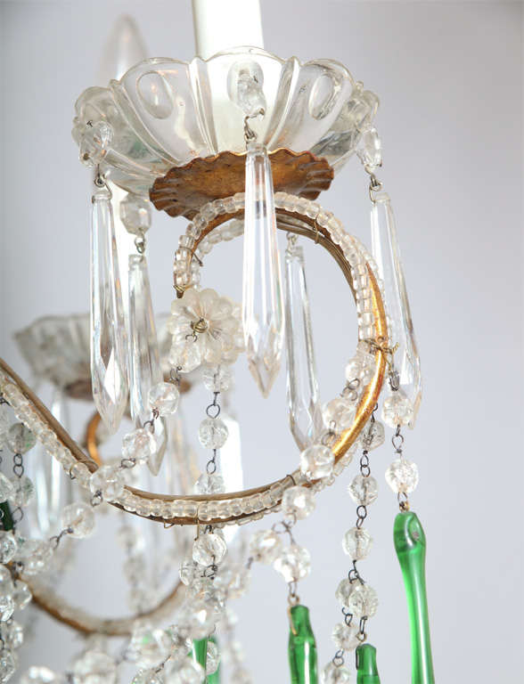 Six-Arm Maria Theresa Chandelier with Emerald Teardrop Crystals 4