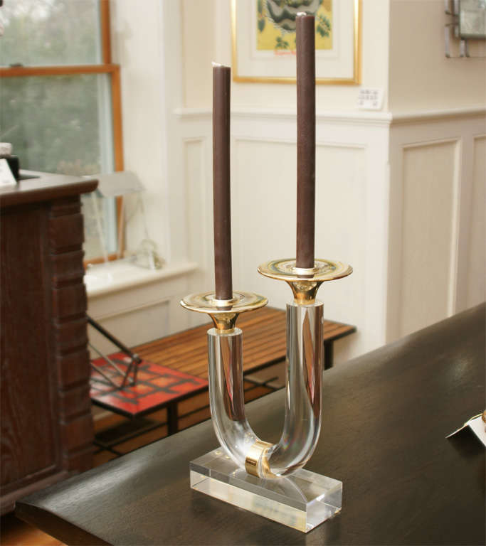 Italian 1960's Lucite Candle Holder