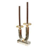 Vintage Italian 1960
s Lucite Candle Holder