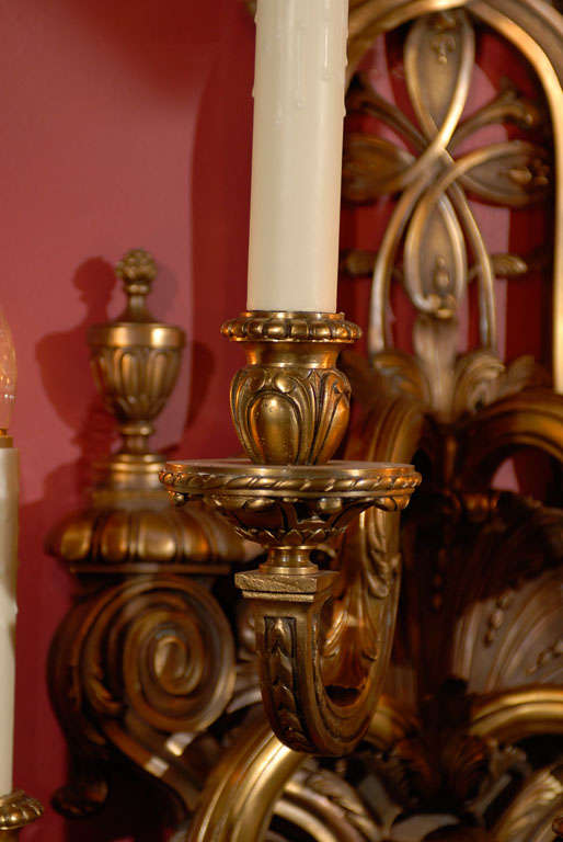20th Century Pair of Regence Style Five-Light Sconces, circa 1910 For Sale