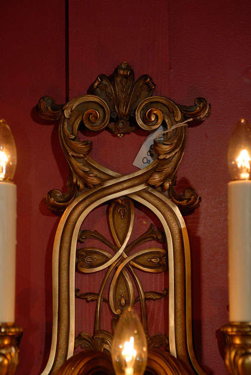 Pair of Regence Style Five-Light Sconces, circa 1910 For Sale 2