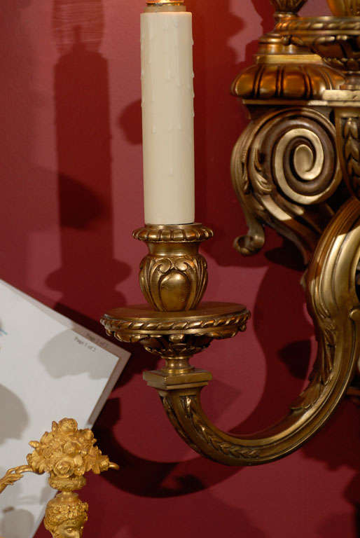 Pair of Regence Style Five-Light Sconces, circa 1910 For Sale 3