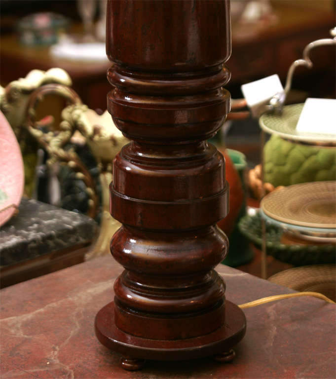 English Pair of Mahogany Lamps For Sale