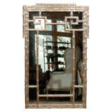 MID C GILDED FAUX BAMBOO MIRROR