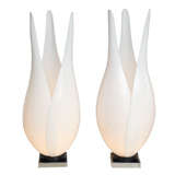 Signed Pair of Rougier Lamps