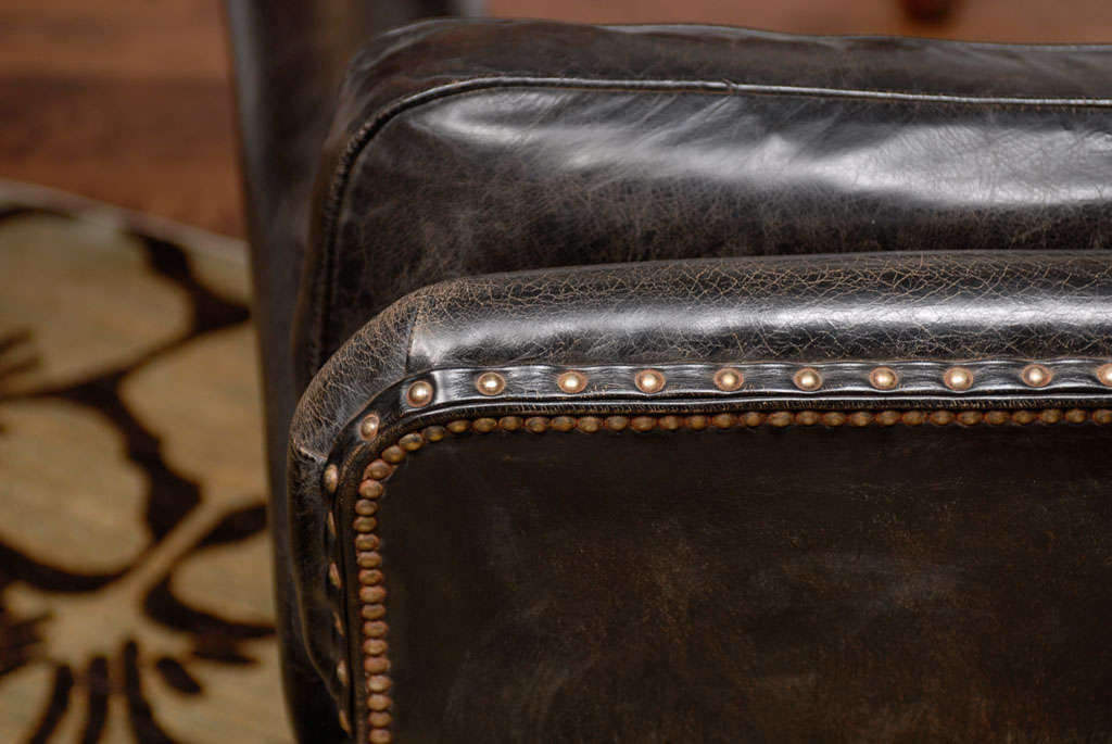 black leather chair For Sale 5