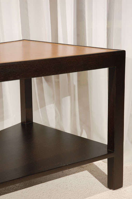 American Ebonized Trapezoid Oak Side Table by William Haines