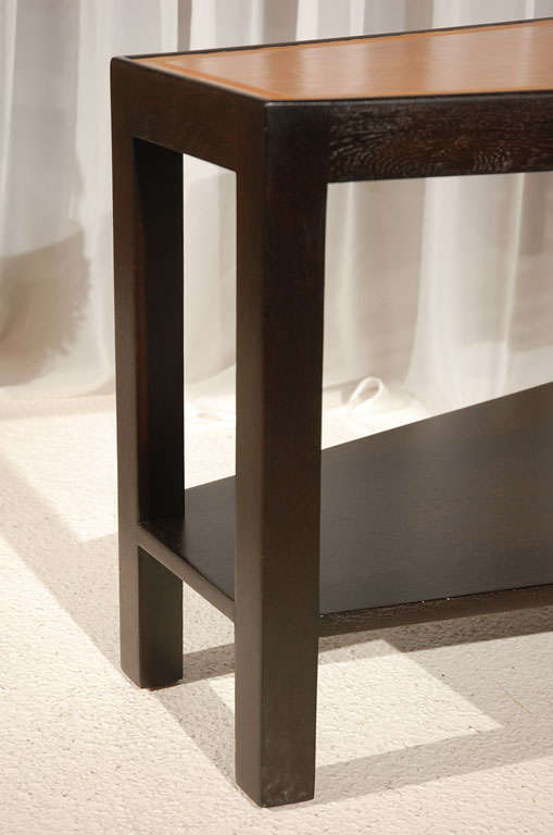 Mid-20th Century Ebonized Trapezoid Oak Side Table by William Haines