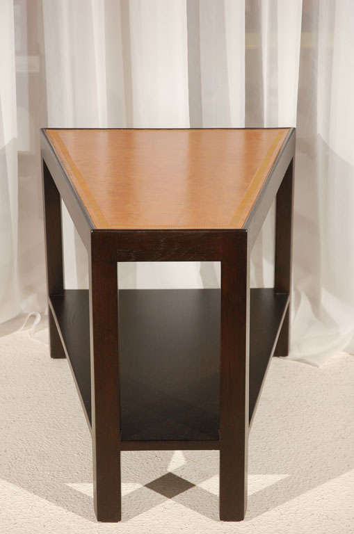 Ebonized Trapezoid Oak Side Table by William Haines 1