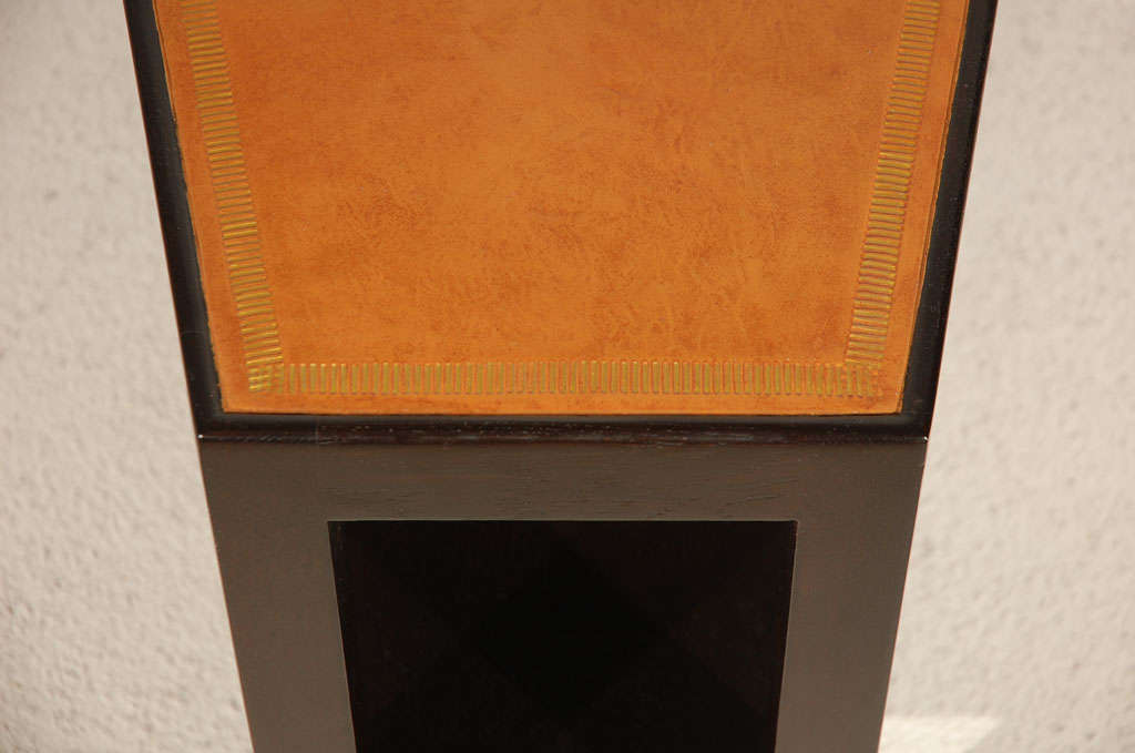 Ebonized Trapezoid Oak Side Table by William Haines 3