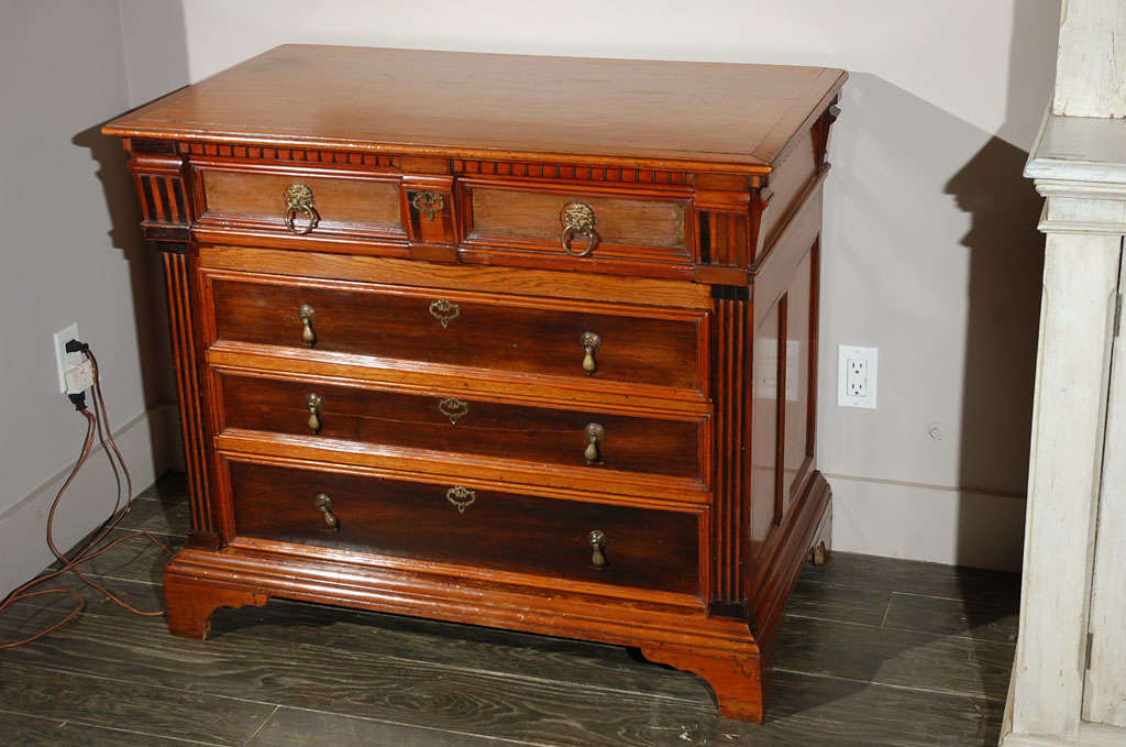 Regency 1800s Five-Drawer Dutch Chest in Fruitwood