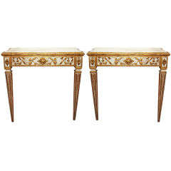 Pair of Italian Wall-Mounted Console Tables