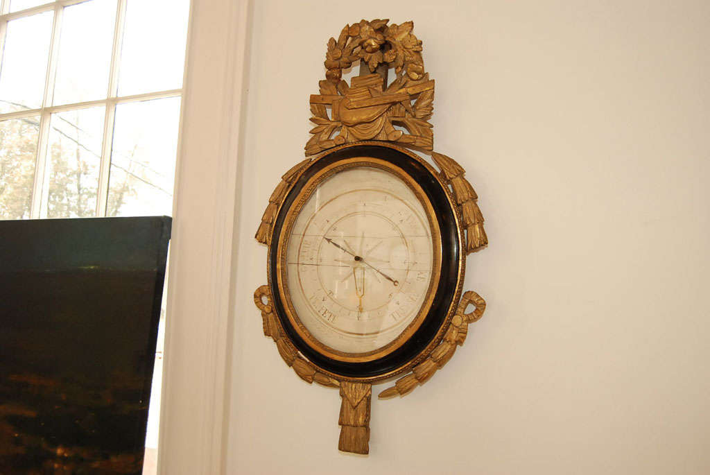 French Louis XVI Giltwood Barometer