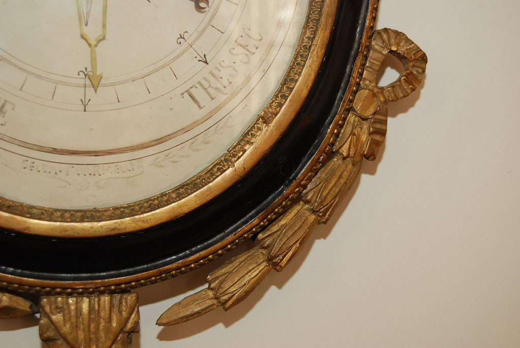 18th Century and Earlier Louis XVI Giltwood Barometer
