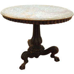Antique Italian Ebonised Oval Center Table