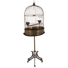 Vintage Victorian Brass Bird Cage