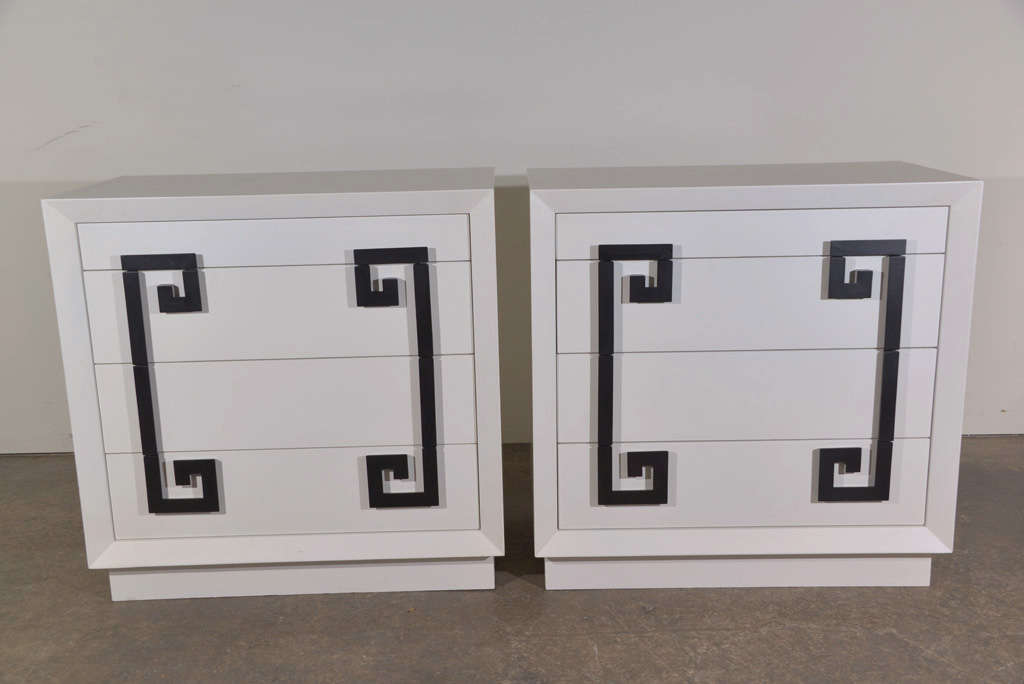 Pair of Custom Greek Key Chests