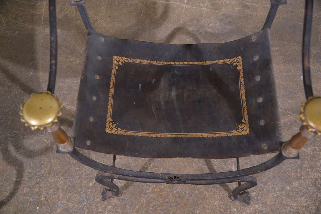 Pair of Brass and Iron Campaign Chairs 3