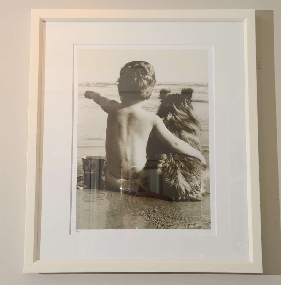 Absolutely darling pair of English beach photos printed in sepia in white lacquer frames. The photos can be purchased individually for $1200 each