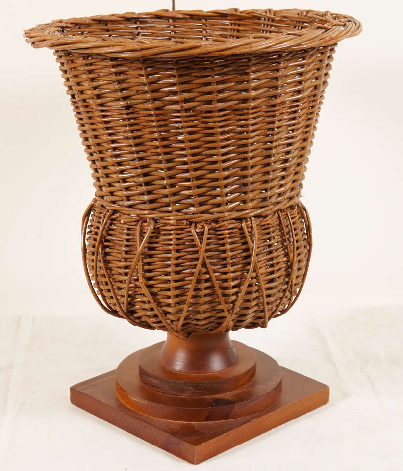 Mid-20th Century A Pair of Wicker Urns