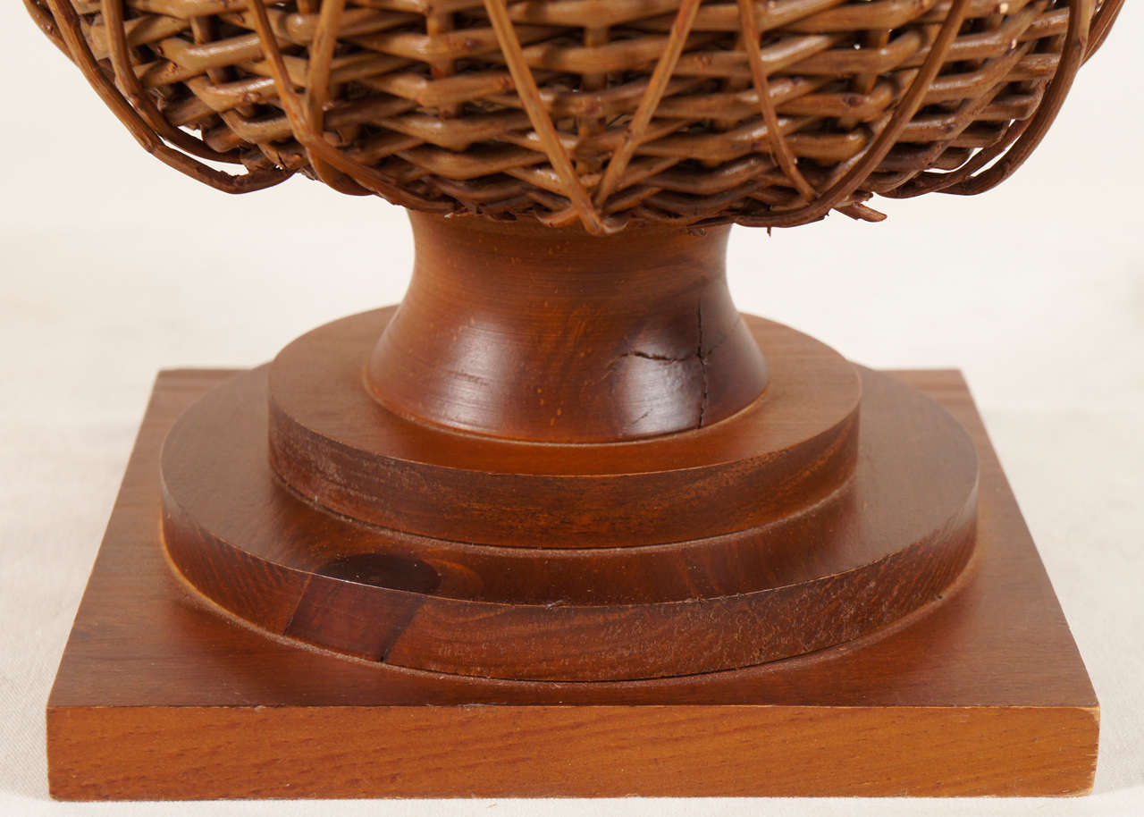 A Pair of Wicker Urns 4