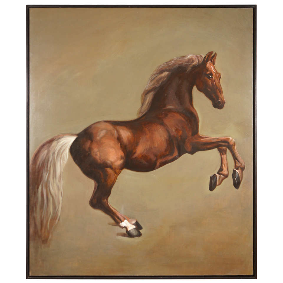 A Large Horse Painting For Sale at 1stdibs
