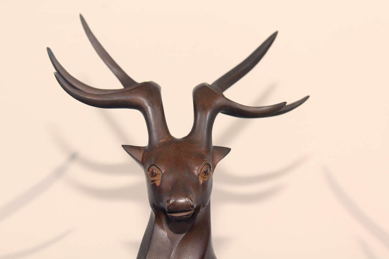 Japanese Bronze Stag For Sale 1