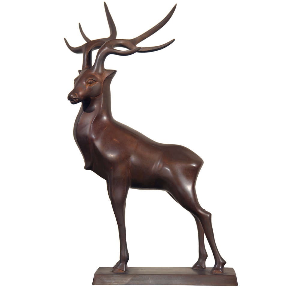 Japanese Bronze Stag For Sale