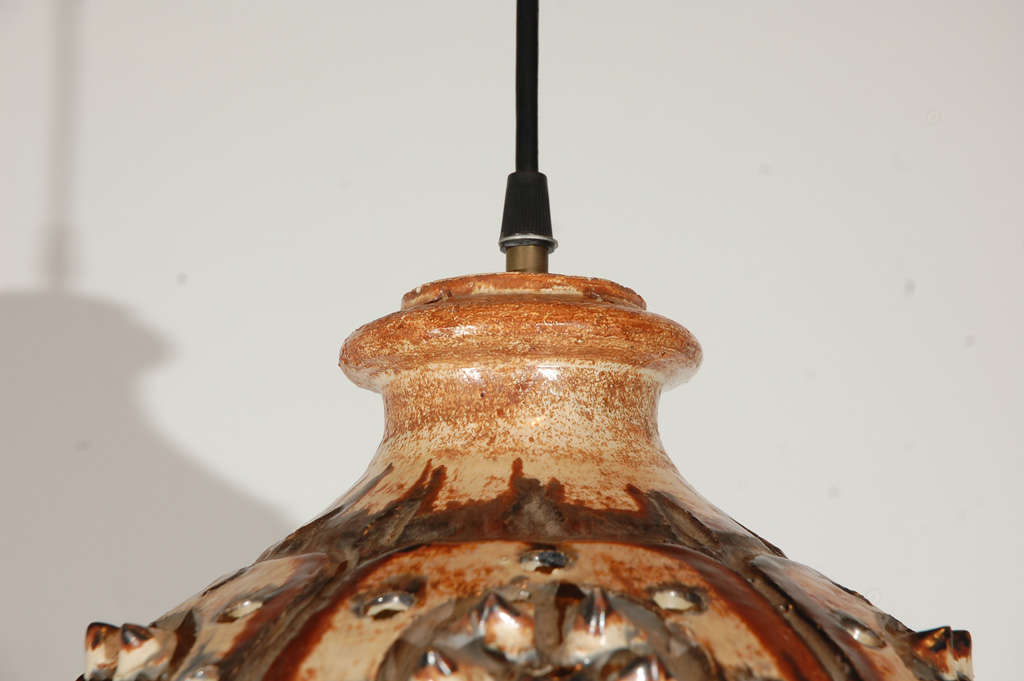Ceramic Signed Jette Helleroe Art Pottery Fixture For Sale