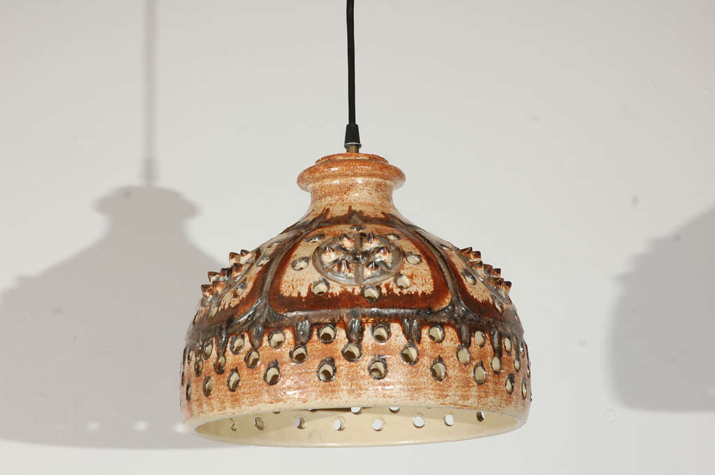 Signed Jette Helleroe Art Pottery Fixture For Sale at 1stDibs