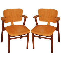 Pair of Art Deco Beechwood Chairs
