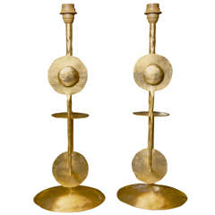 Huge pair of brutalist table lamps Huge pair of brutalist table lamps