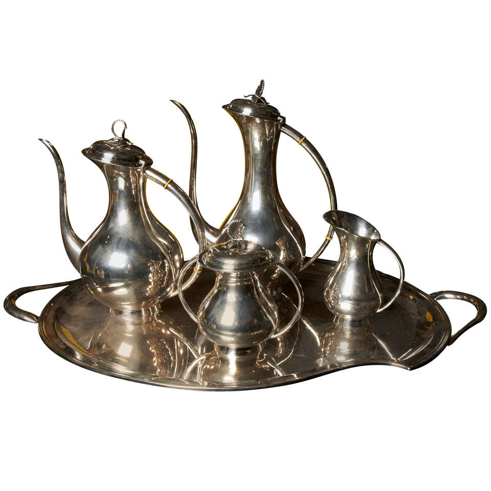 Very Elegant Tea Set By Eugene Ferner at 1stDibs