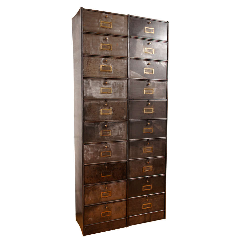 French Industrial Storage Cabinet, 20 Drawer