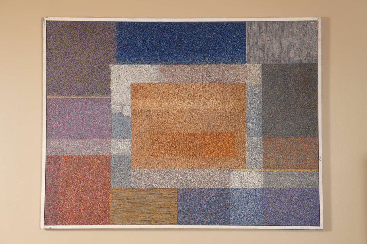 Elaine Wesley, Pointillist Geometric Composition, 1991, oil on canvas.