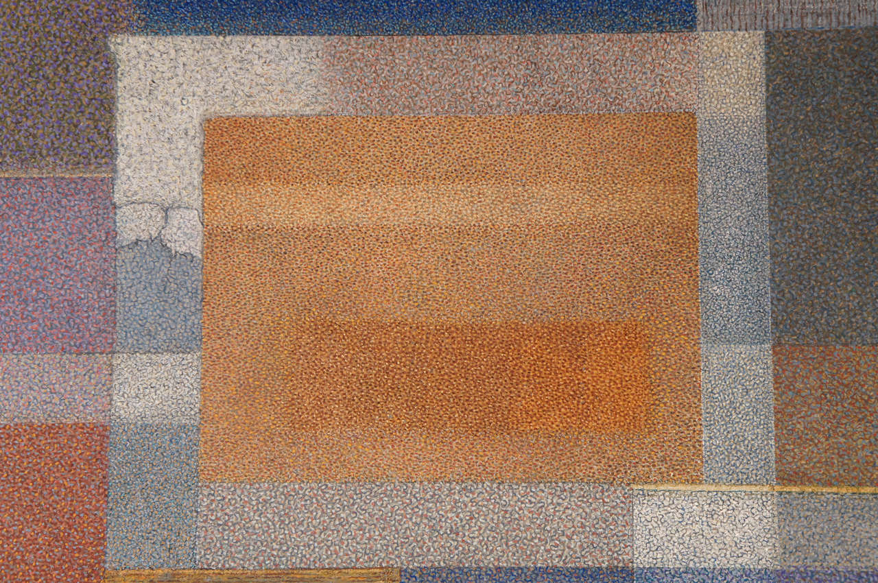American Elaine Wesley, Pointillist Geometric Composition