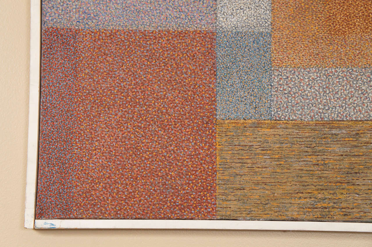 20th Century Elaine Wesley, Pointillist Geometric Composition