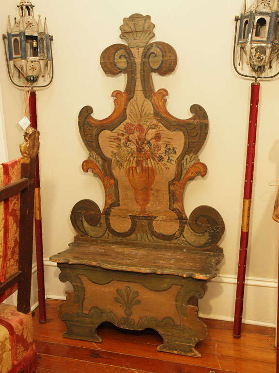 Painted Italian Hall Bench