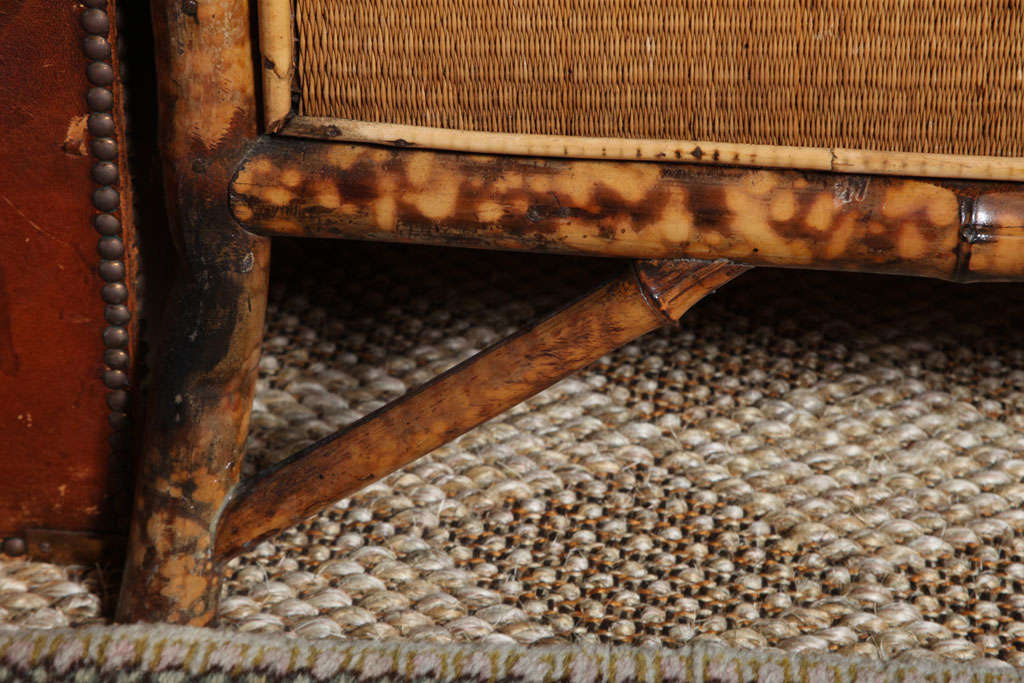 20th Century English Bamboo Armoire With Rattan 1