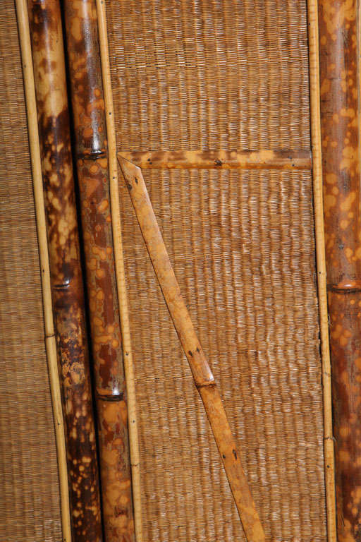 20th Century English Bamboo Armoire With Rattan 2