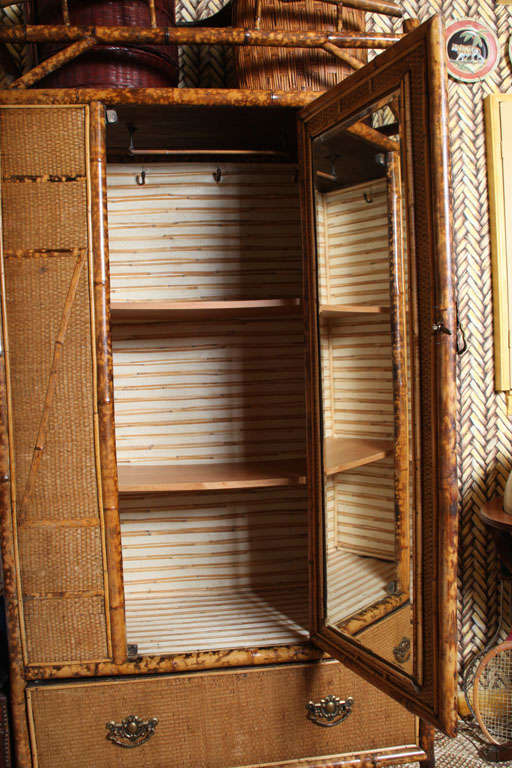 20th Century English Bamboo Armoire With Rattan at 1stDibs rattan