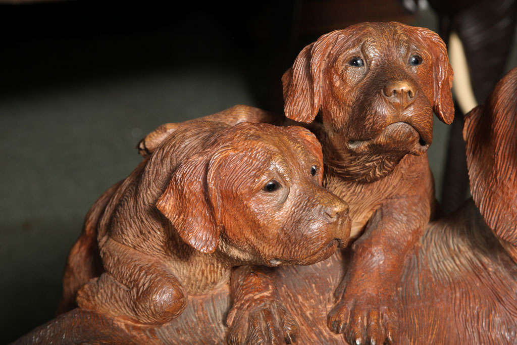 19th Century Black Forest dog group For Sale