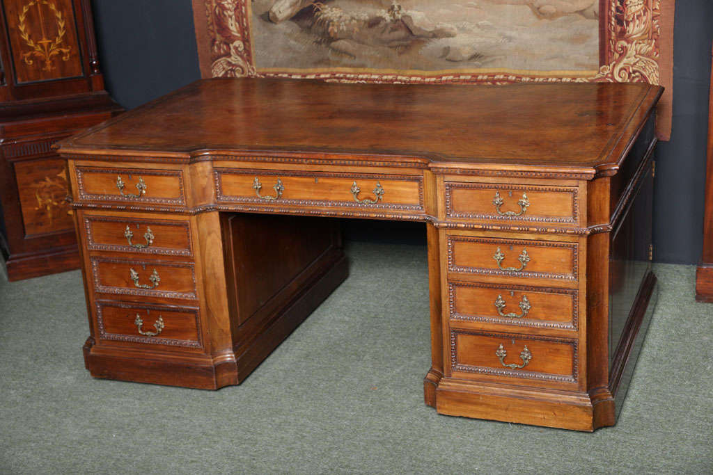 A magnificent 19th century partners desk.