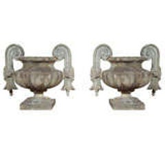 Pair of Composed Stone Urns 1