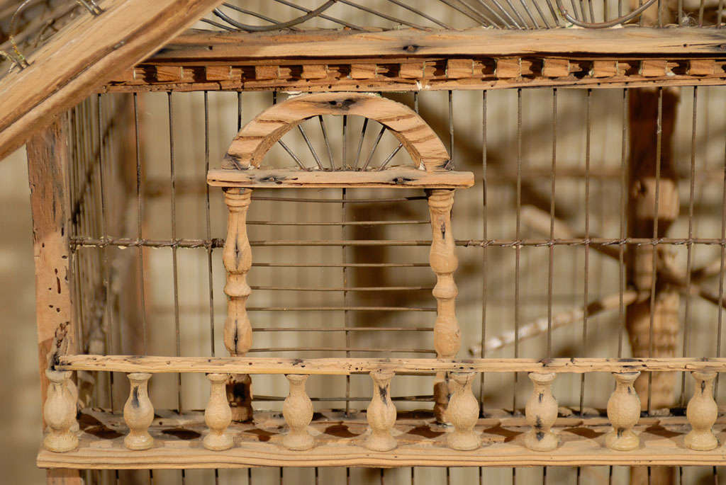 wood birdcage