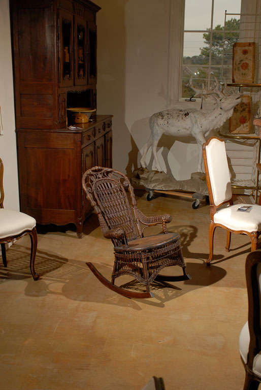 19th Century Small Wicker Rocker from England