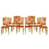 Set Of Eight Chinoisorie Gilt Dining Chairs