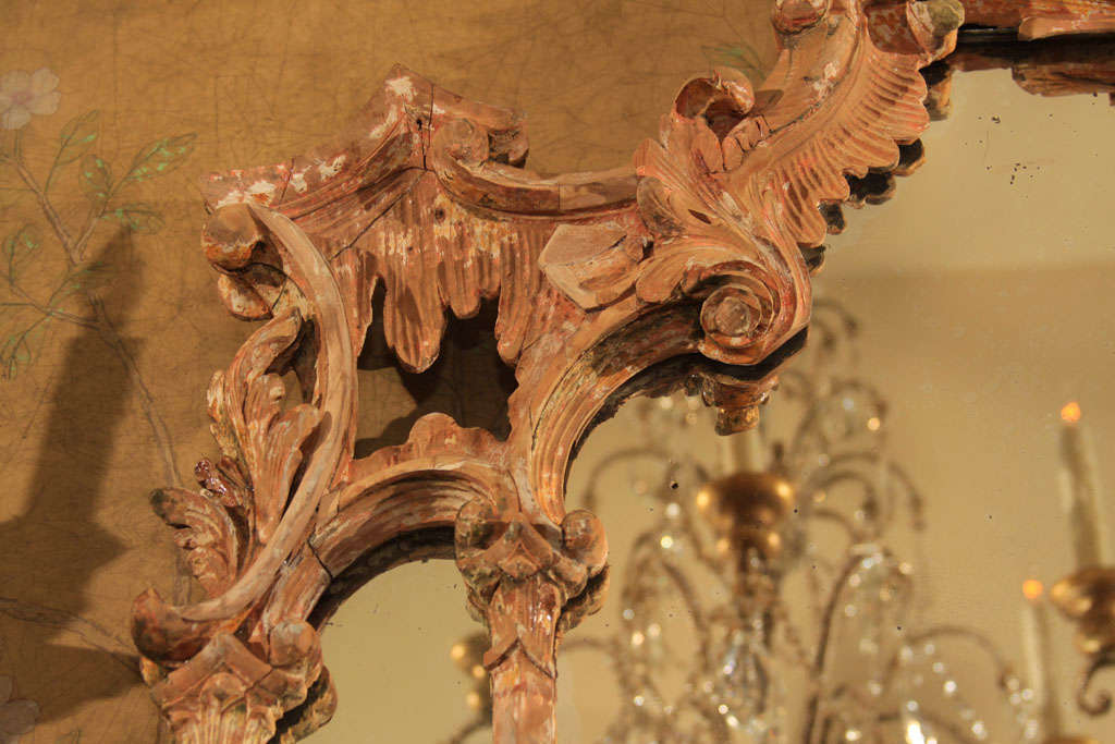 Wood Chinoiserie Mirror For Sale